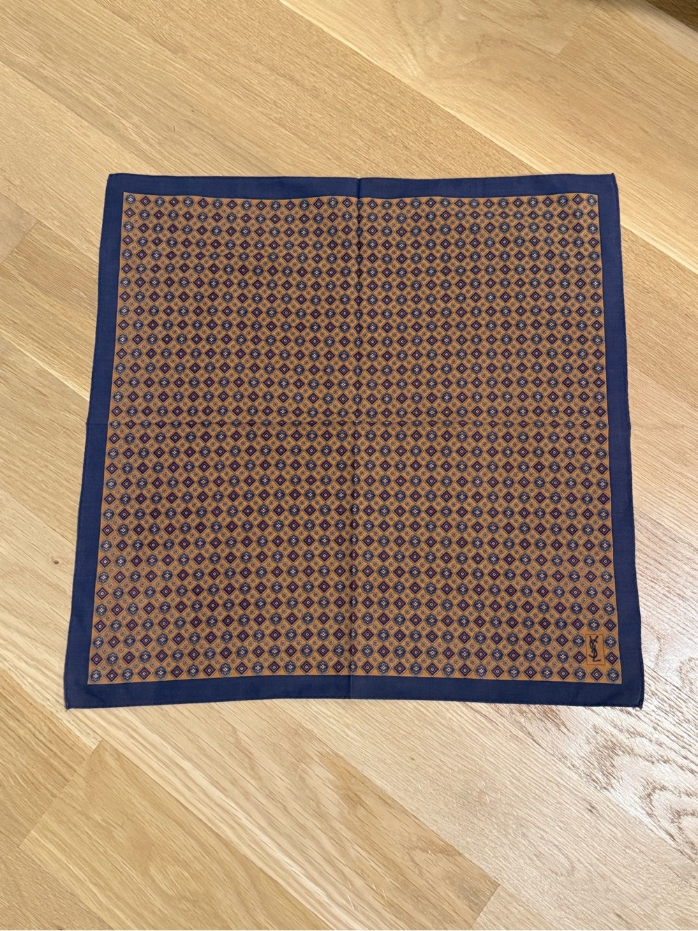 Vintage YSL Yves Saint Laurent Cotton Scarf Medallion Print 19.5